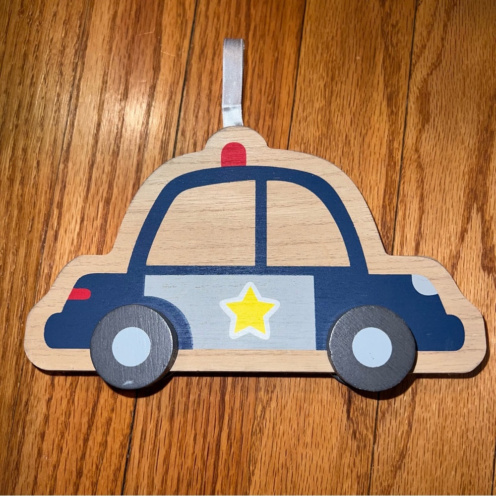 Hobby Lobby Police Car Wooden Toy Decor Accents Home Nursery Boy Toddler